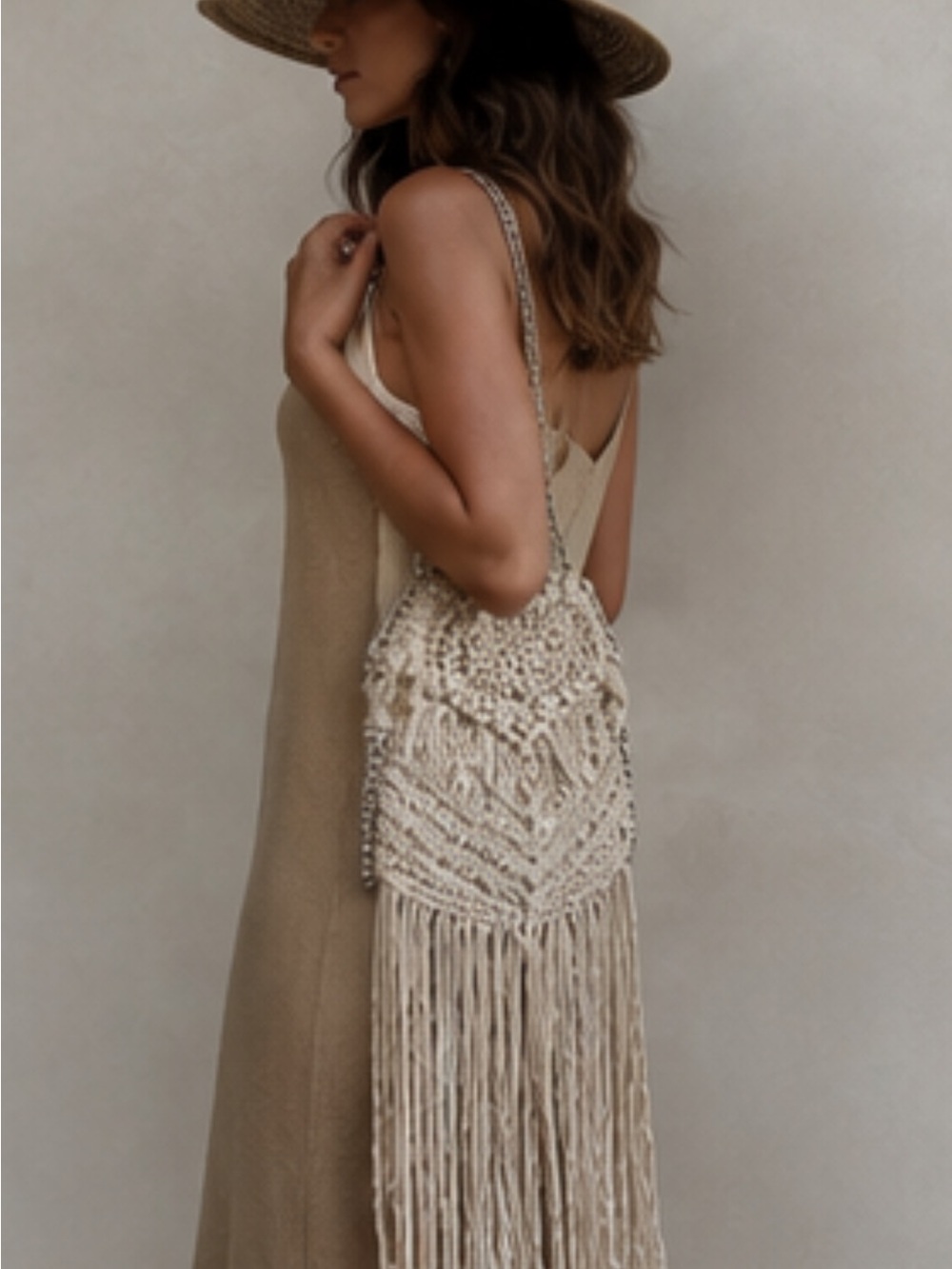 Stella McCartney Falabella Cream Macramé Fringe Crossbody - Picture 10 of 11